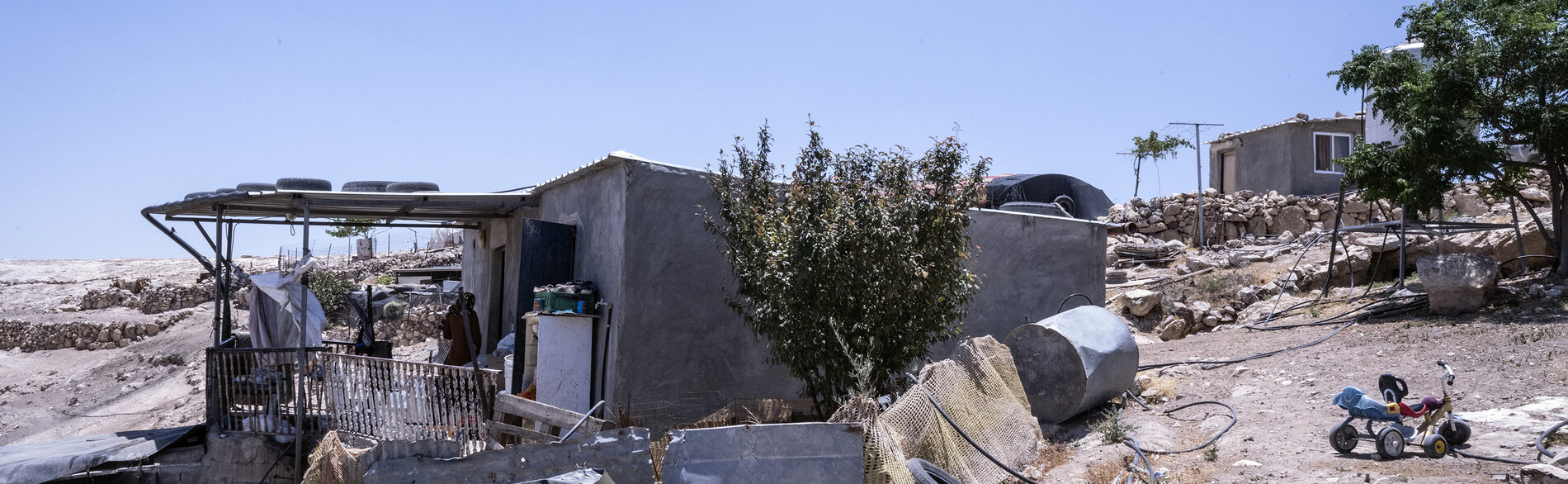 منزل في مسافر يطا. تصوير تانيا حبجوقة/ مكتب الأمم المتحدة لتنسيق الشؤون الإنسانية