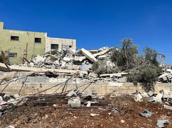 A two-storey home demolished by the Israeli authorities in Tura ash Sharqiya (Jenin) on 24 September, displacing a girl and her parents. Photo by OCHA