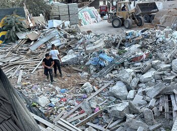 A demolished residential building in Al Bustan area of Silwan, East Jerusalem, hosting a community centre that served about 1,000 people. Photo courtesy of the community