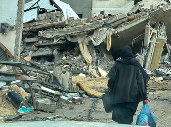 Intense bombardment continues across much of the Gaza Strip, resulting in additional casualties, displacement, and devastation. The destruction of homes is estimated to have generated over 8 million metric tons of debris, which could take years to remove. Devastation in Khan Younis. Photo by OCHA/Olga Cherevko, 29 January 2024
