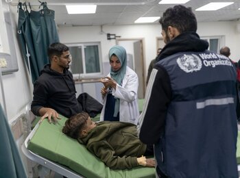 Medical evacuation of patients out of the Gaza Strip. Photo by the World Health Organization.