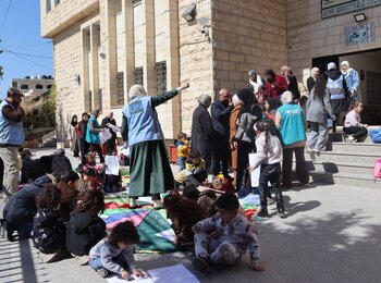 Activities organized for displaced children in Jenin. Photo by UNRWA