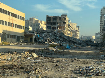 Destruction in Gaza city. Photo credit: Olga Cherevko, OHCHR.