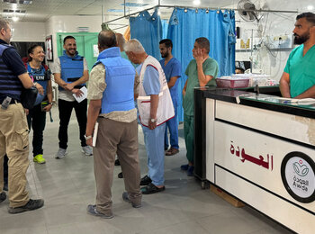 A UN mission to Al Awda Hospital in North Gaza. Photo by OCHA 