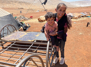 Children in Ras al Tin two weeks after Israeli forces seized their homes. Photo by Life with Dignity