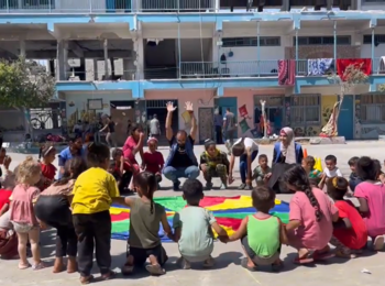 Recreational activities provided by UNRWA to children in Gaza. Photo by UNRWA 