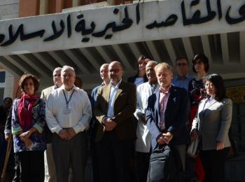 مسؤولون من الأمم المتحدة يزورون مستشفى المقاصد. صورة من مكتب تنيسق الشؤون الانسانية  