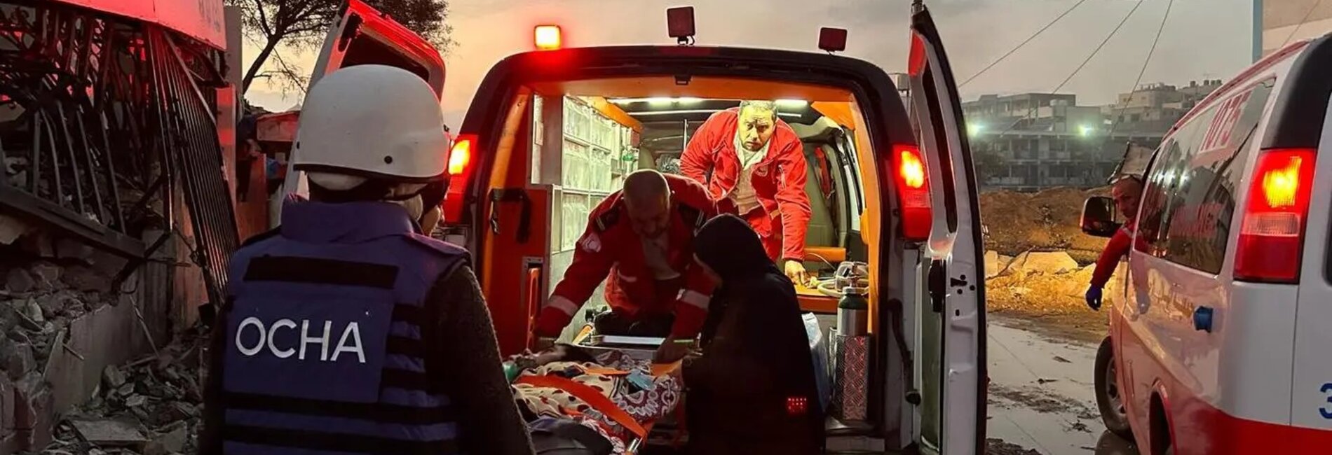 On 18 February 2024, OCHA along with the World Health Organization were allowed to go inside Nasser Medical Complex in Gaza to assess the patients. Fourteen critically ill patients were evacuated. Two patients needed continuous manual ventilation throughout their journey. OCHA