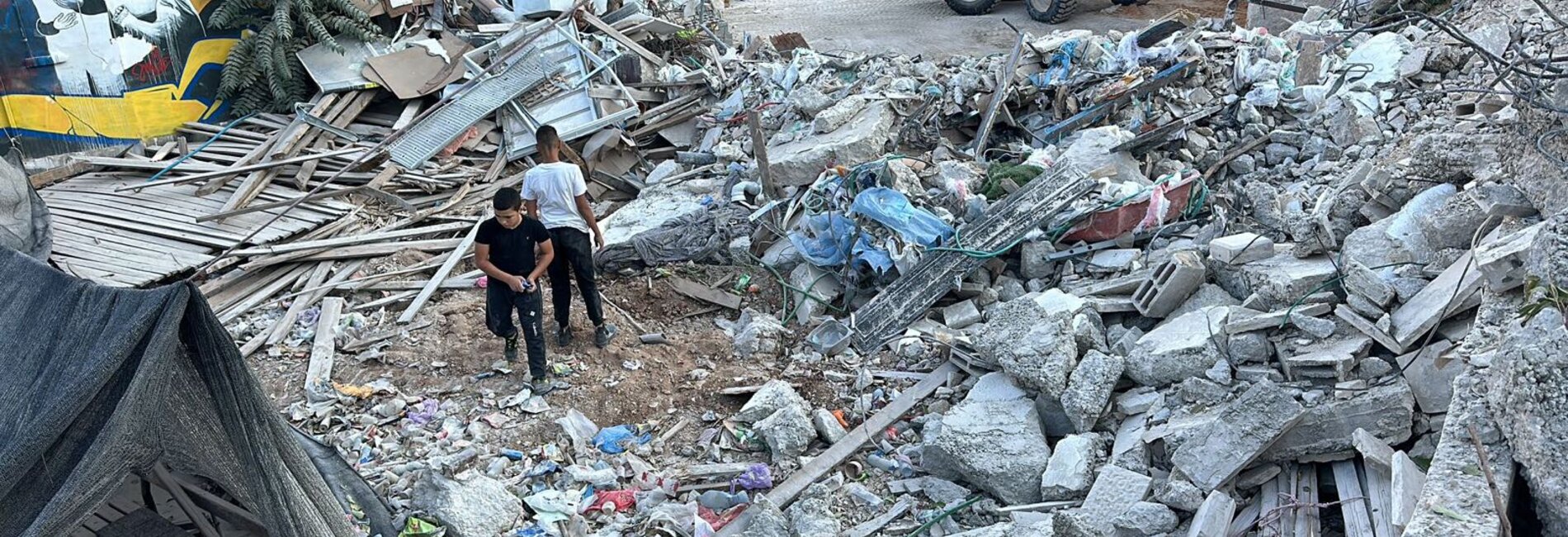 A demolished residential building in Al Bustan area of Silwan, East Jerusalem, hosting a community centre that served about 1,000 people. Photo courtesy of the community