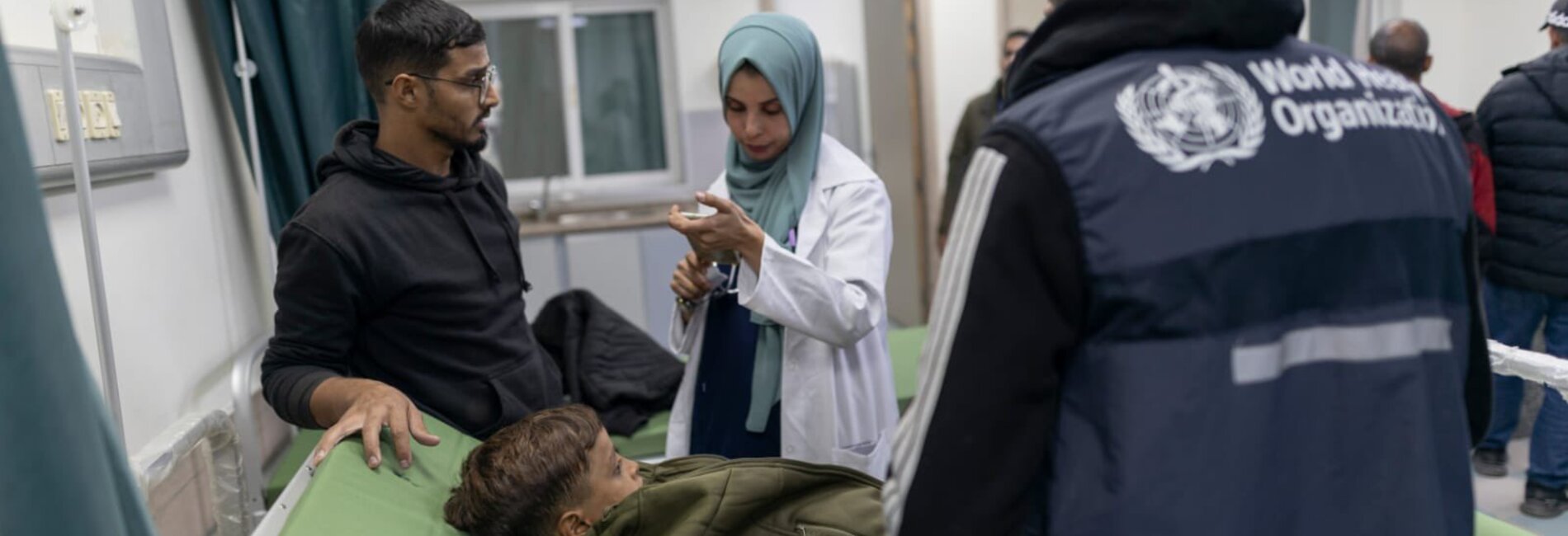 Medical evacuation of patients out of the Gaza Strip. Photo by the World Health Organization.