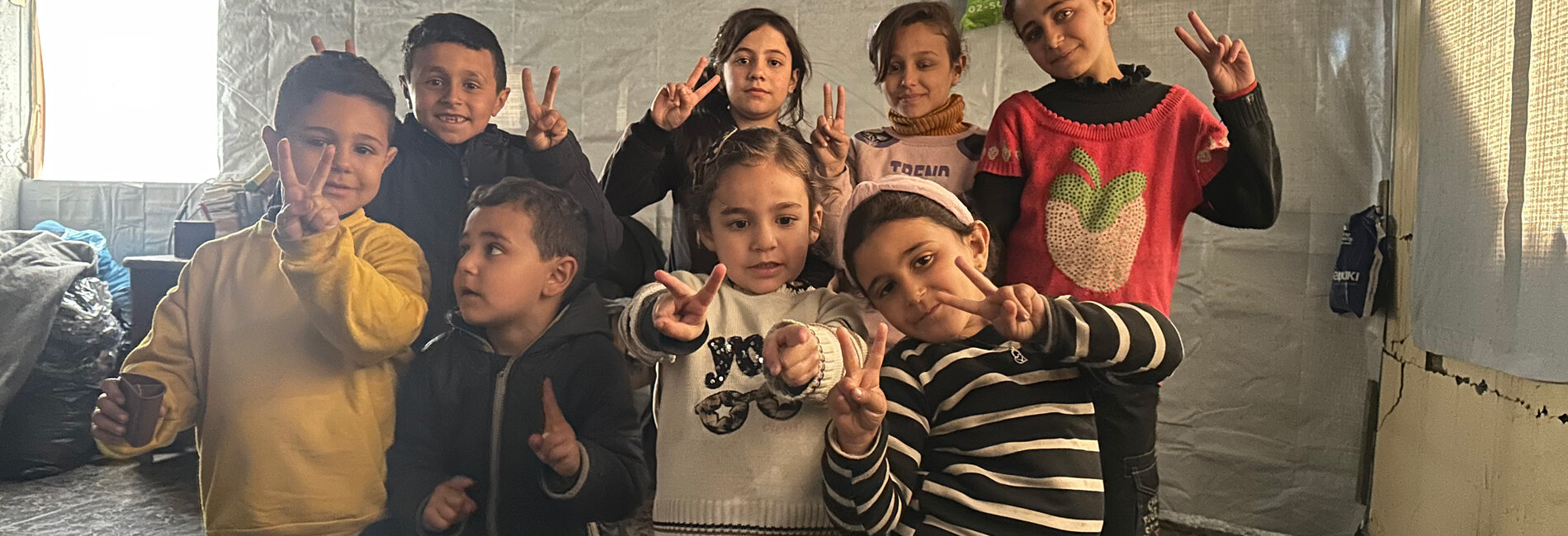 Children who have returned with their family to northern Gaza and are now staying in their damaged home. Humanitarian actors racing against time to provide displaced people and returnees with food, shelter materials, winter clothing and other essentials. Photo by OCHA/Olga Cherevko