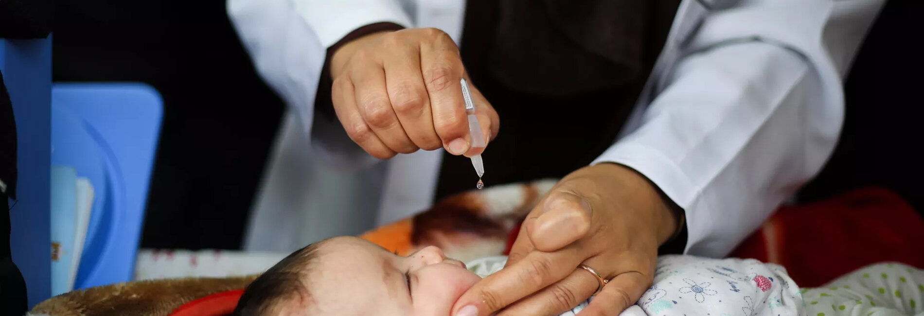 A baby receives routine vaccinations. Photo: UNICEF