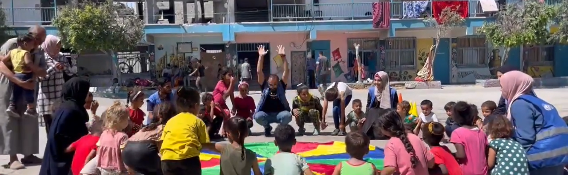 Recreational activities provided by UNRWA to children in Gaza. Photo by UNRWA 
