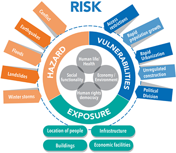 What is vulnerability and risk in disaster management