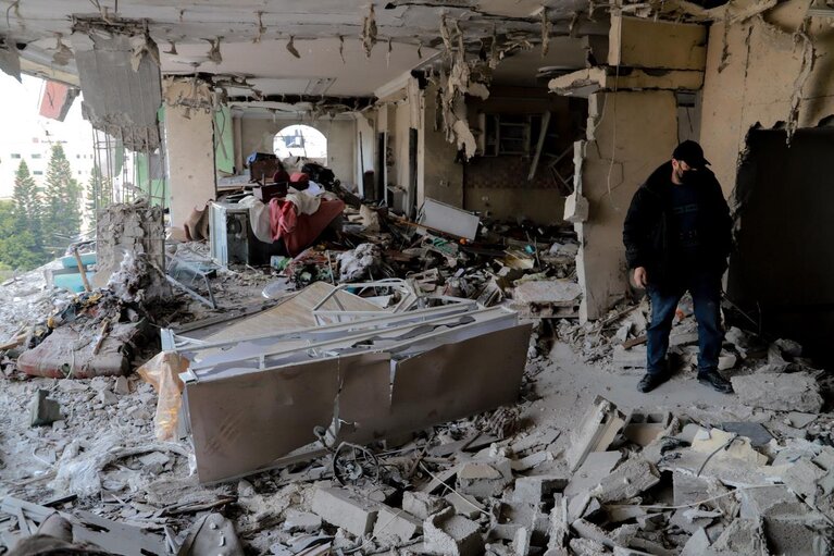Destroyed house in Gaza City, 9 May 2023.